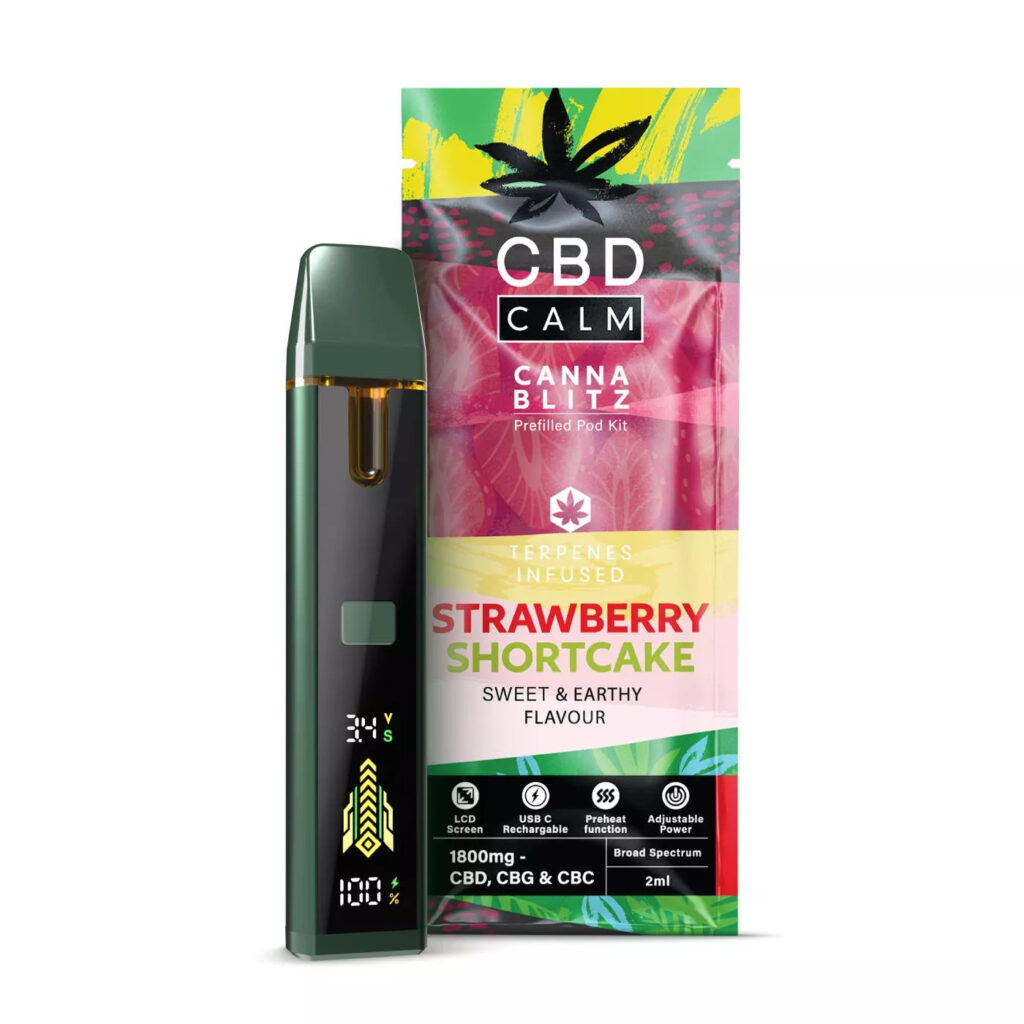 2 ml CBD Calm Cannablitz 1800mg prefilled vape kit UK