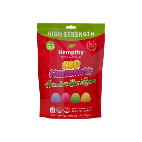 Hempthy 1000mg CBD American Hard Gums Gummies - 50 Pieces
