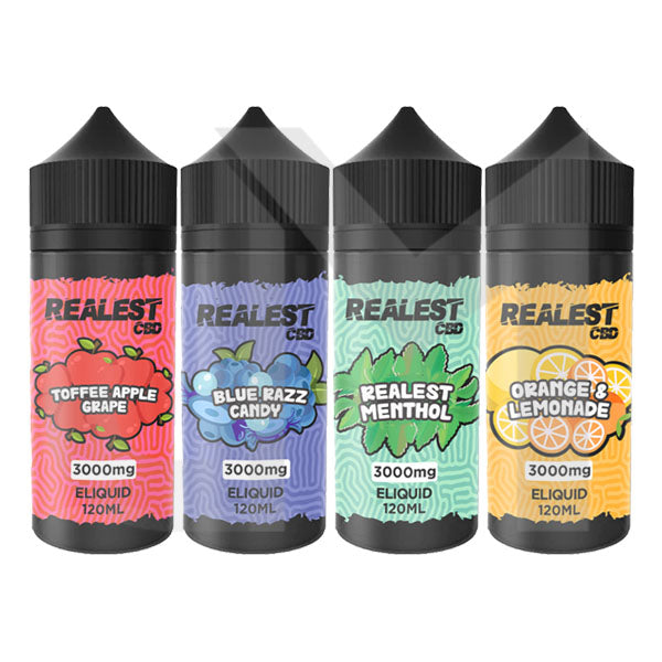 RealestCBD3000mg100mlFront.jpg Realest CBD 3000mg Broad Spectrum CBD E-Liquid 120ml (BUY 1 GET 1 FREE) - Image 1