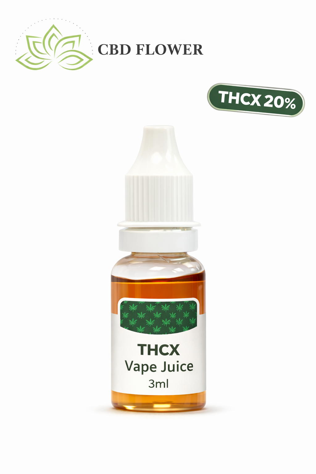 THCX vape juice bottle close-up THCX vape juice